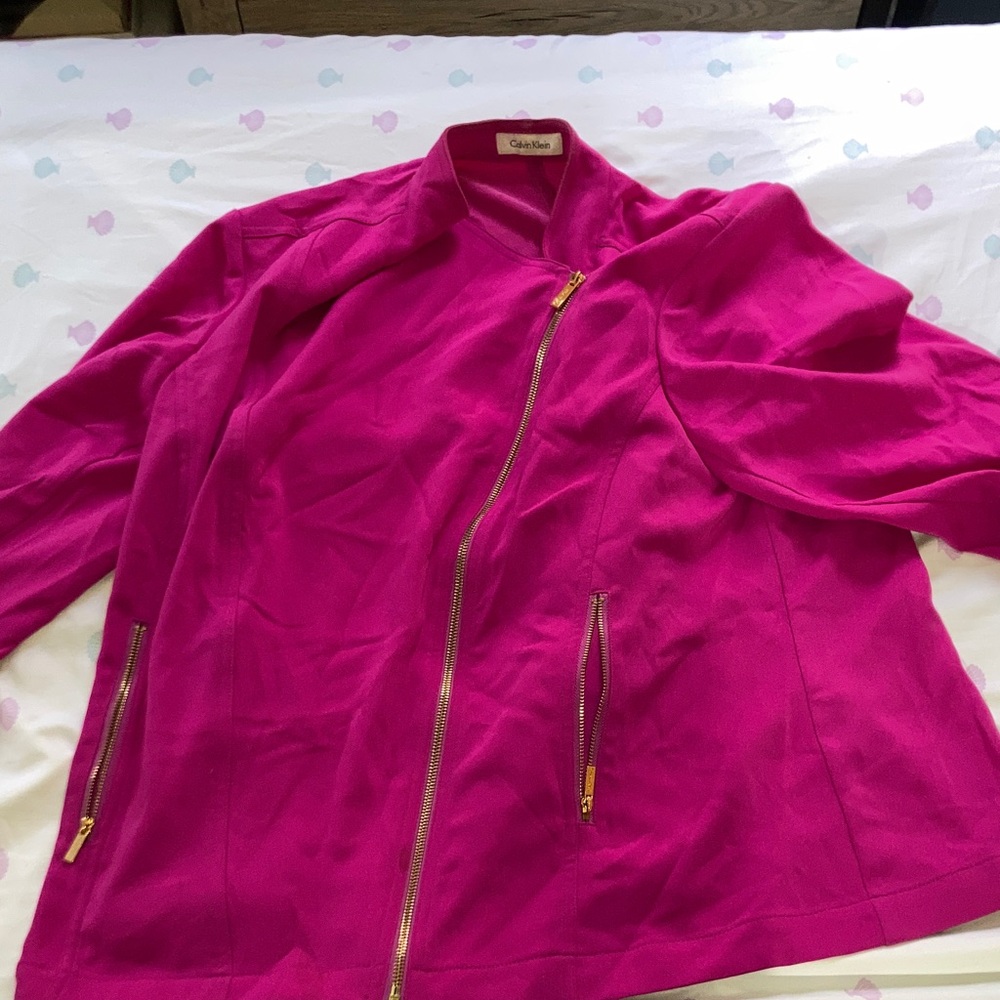 Calvin Klein Women's Fuchsia Bomber Jacket